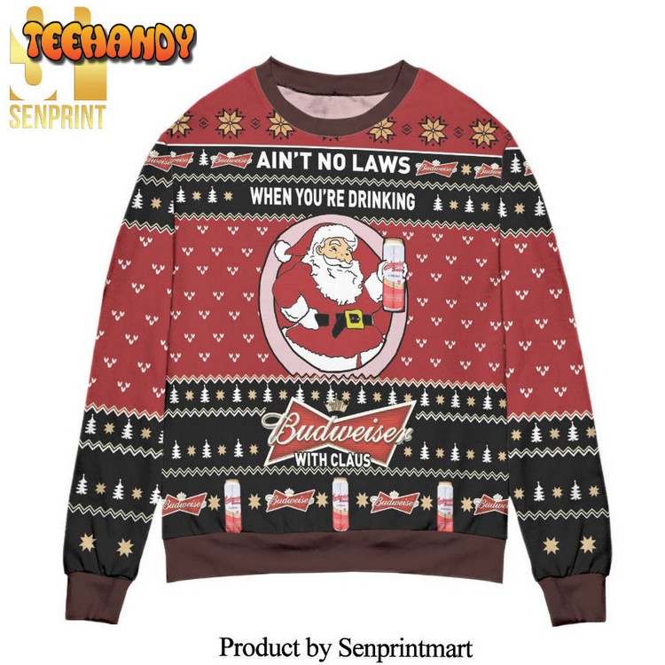 aint no laws when youre drinking budweiser christmas sweater vfy38