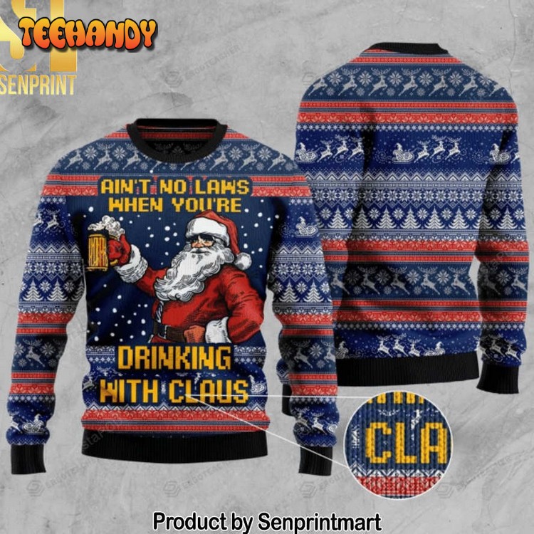 aint no laws when youre drinking christmas ugly wool sweater 5gfcw