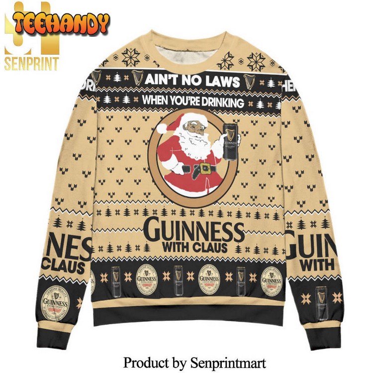 aint no laws when youre drinking guinness ugly christmas sweater to5qa