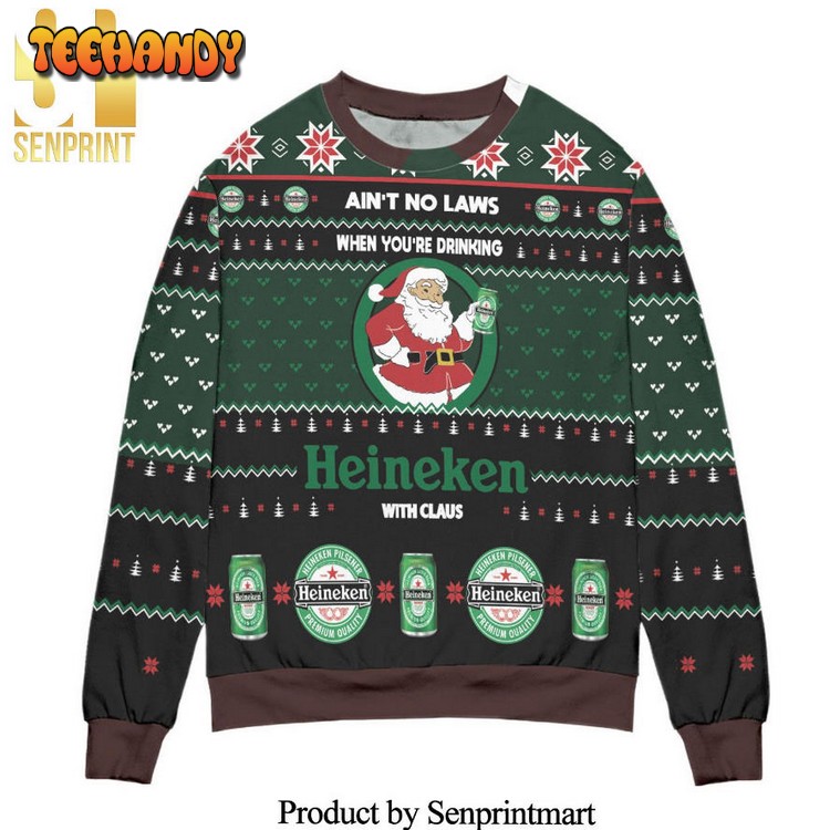 aint no laws when youre drinking heineken ugly christmas sweater spoit