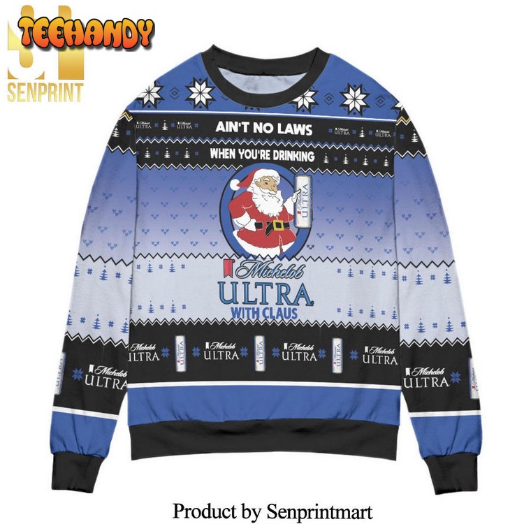 aint no laws when youre drinking michelob ultra ugly sweater aa76m