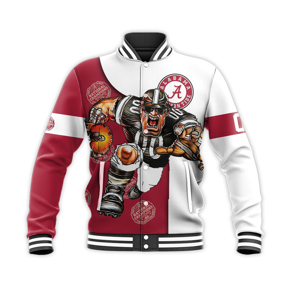 alabama crimson tide baseball jacket button up zipper hooded all over print football go on gift for fans ncaa worky