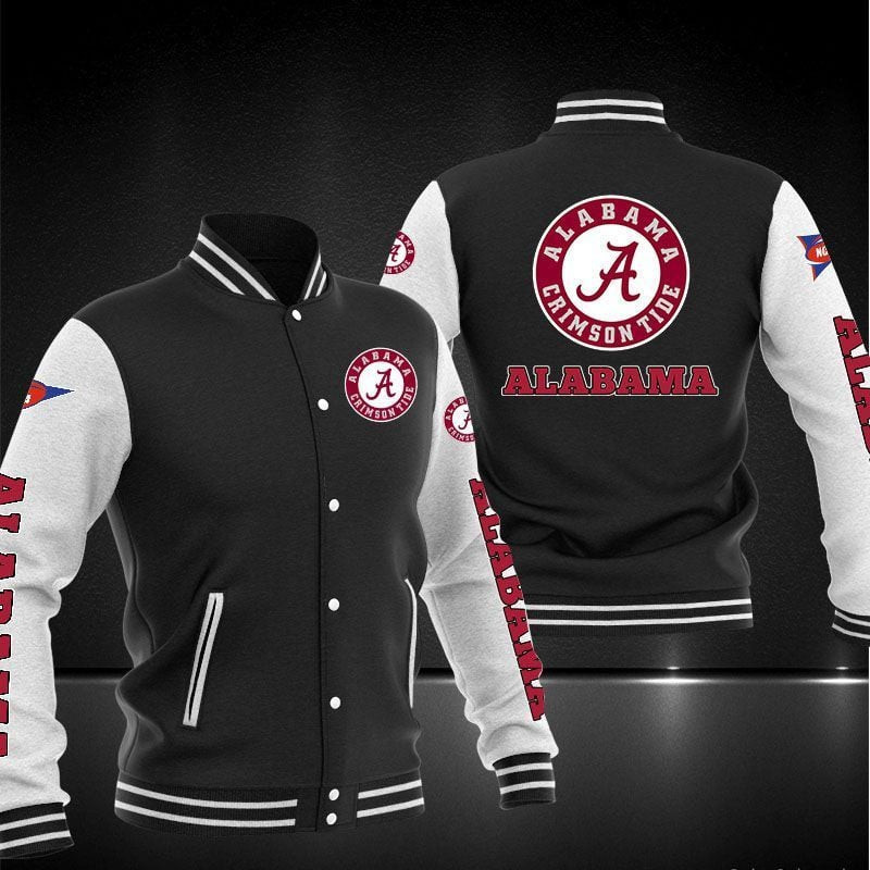 alabama crimson tide logo ncaa baseball varsity jacket baseball jacket all over print nssev