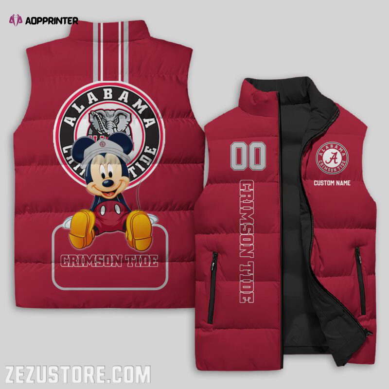 alabama crimson tide ncaa sleeveless puffer jacket custom for fans gifts