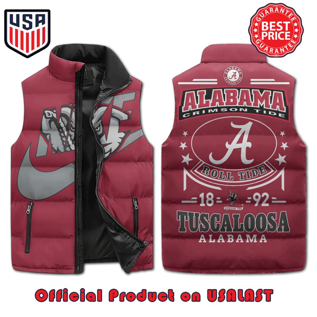 alabama crimson tide roll tide tuscaloosa nike puffer sleeveless jacket 1 TuIin