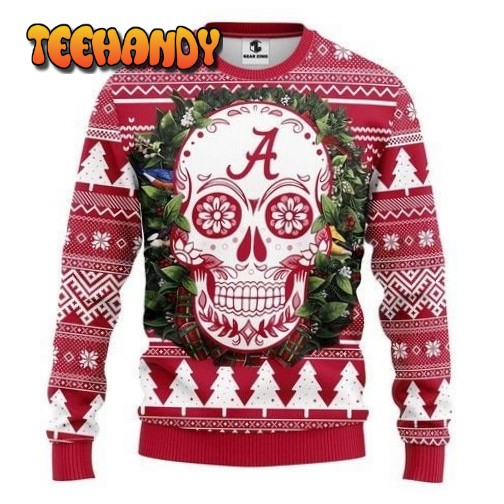 alabama crimson tide skull flower ugly christmas sweater ugly sweater s7unq