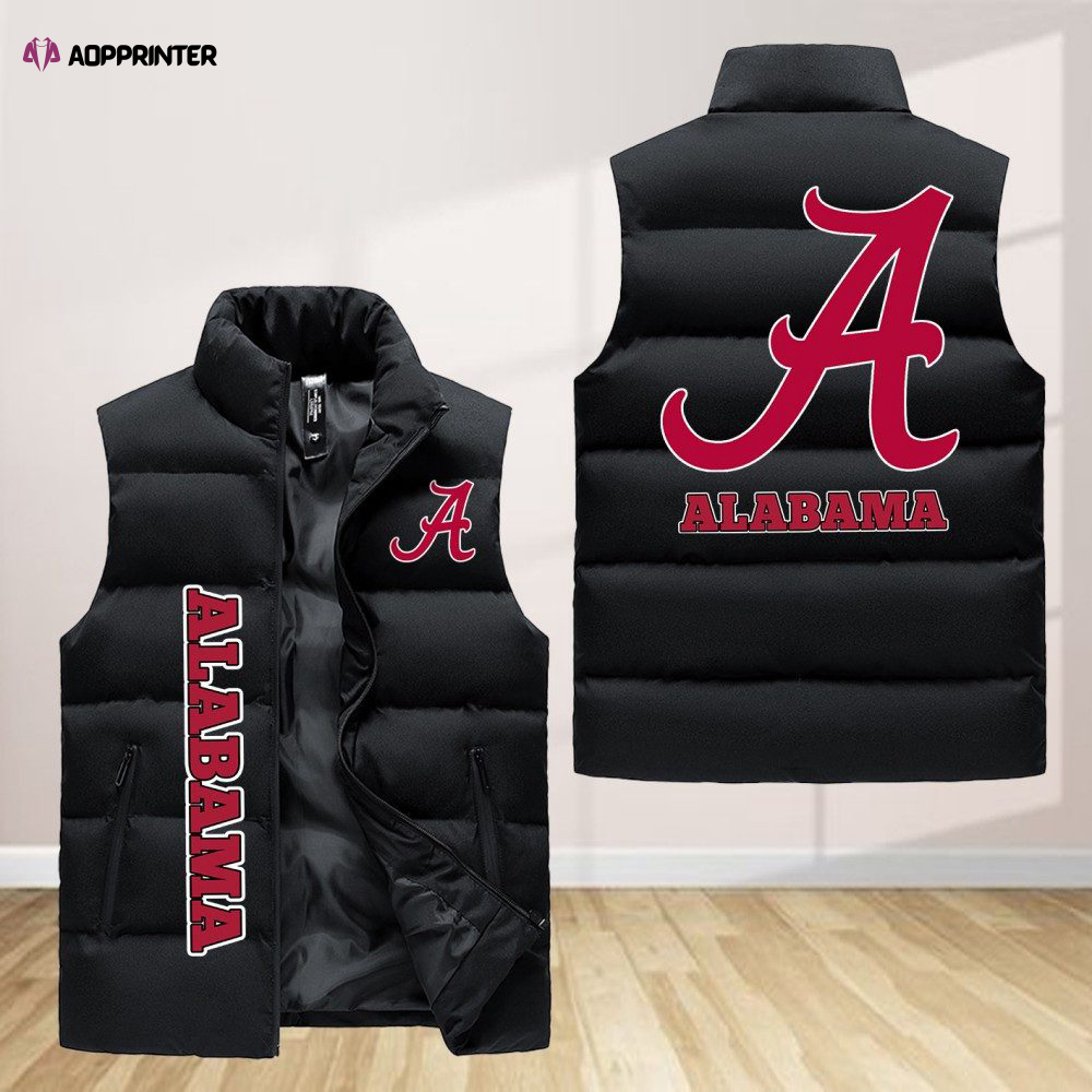 alabama crimson tide sleeveless puffer jacket custom for fans gifts 1