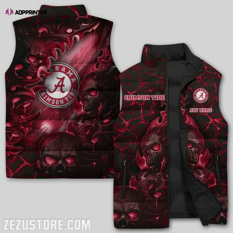 alabama crimson tide sleeveless puffer jacket custom for fans gifts