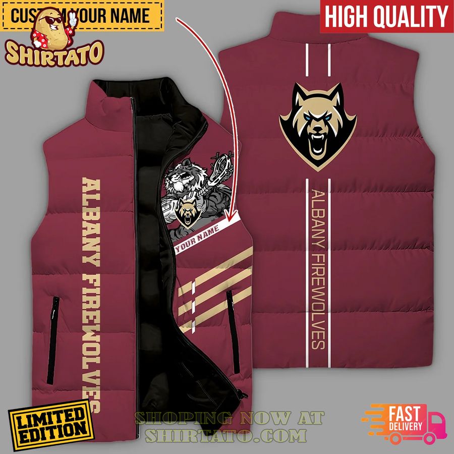 albany firewolves custom name sleeveless puffer jacket 1 XcRCN