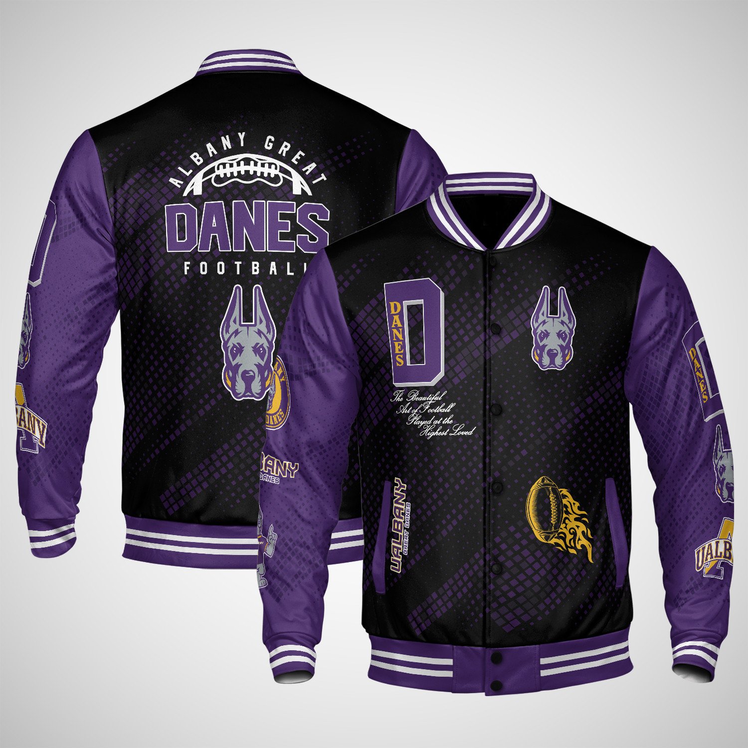 albany great danes varsity jacket baseball jacket all over print wf frwta