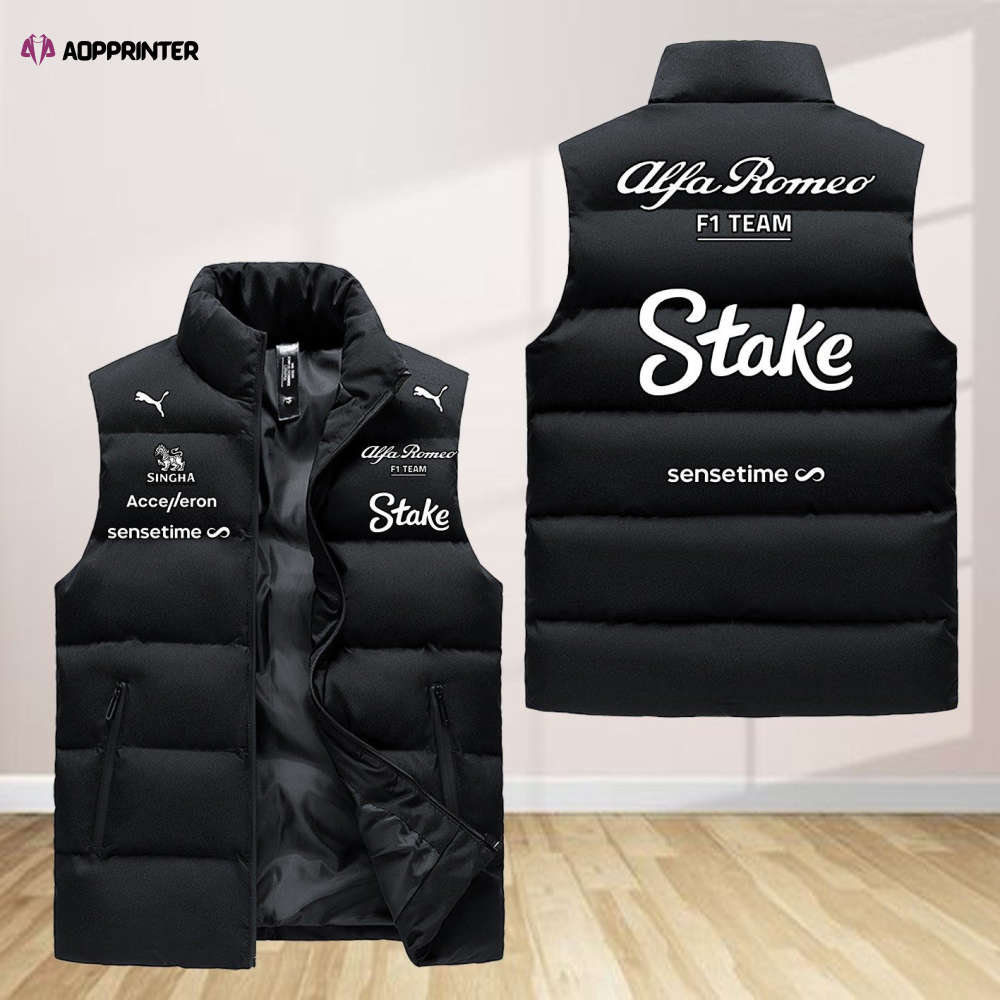 alfa romeo gifts team sleeveless puffer jacket custom for fans gifts