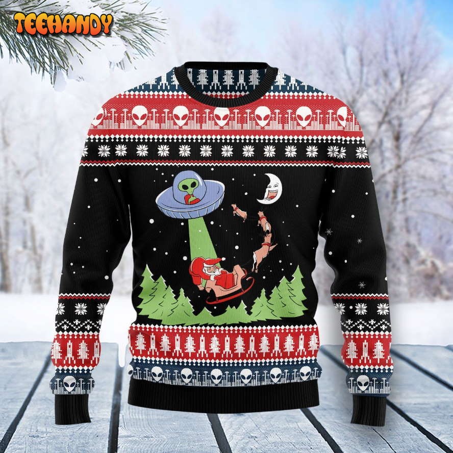 alien christmas ugly christmas sweater all over print sweatshirt vw9gg