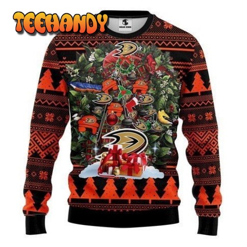 anaheim ducks tree for unisex ugly christmas sweater ugly sweater f4std