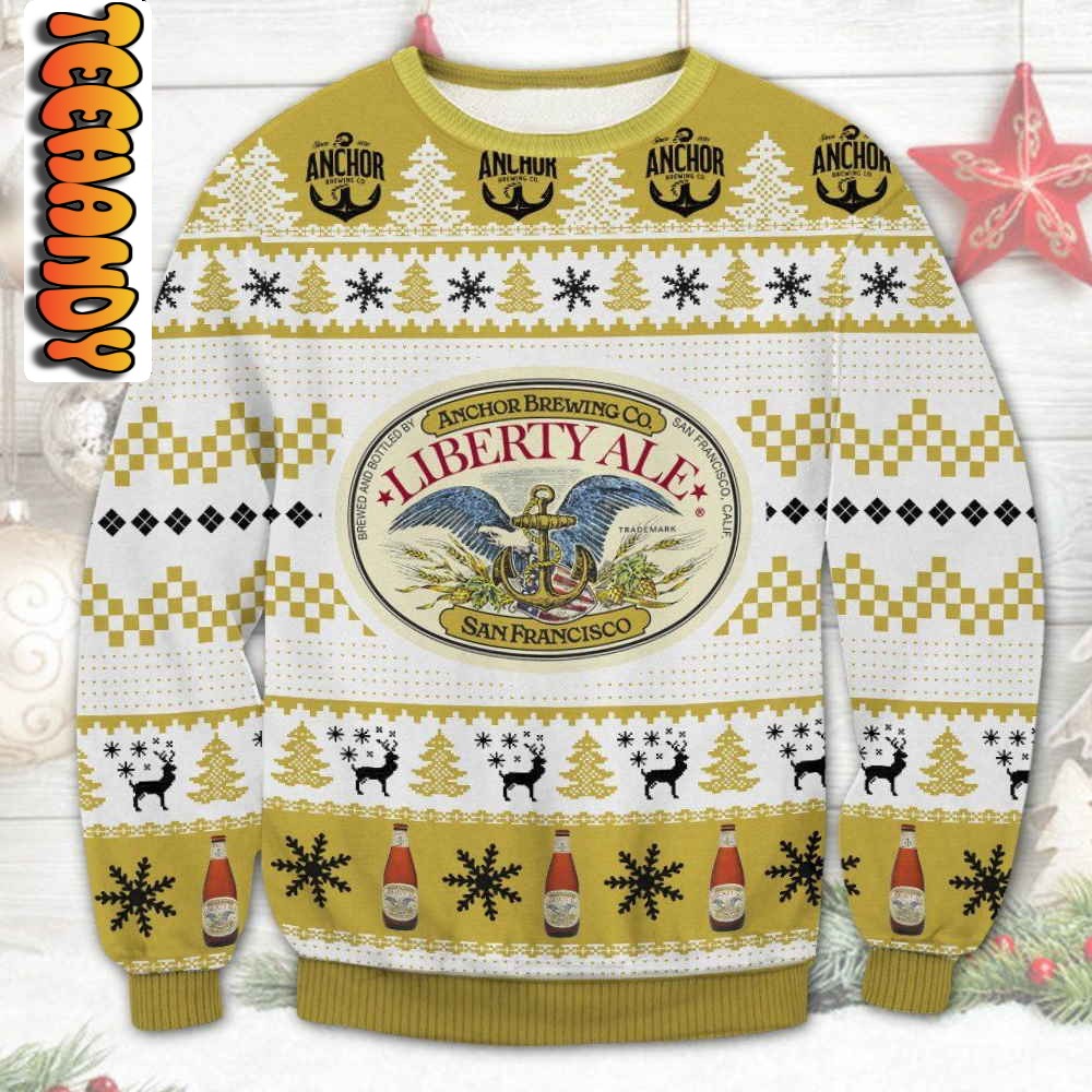 anchor liberty ale ugly christmas sweater64859