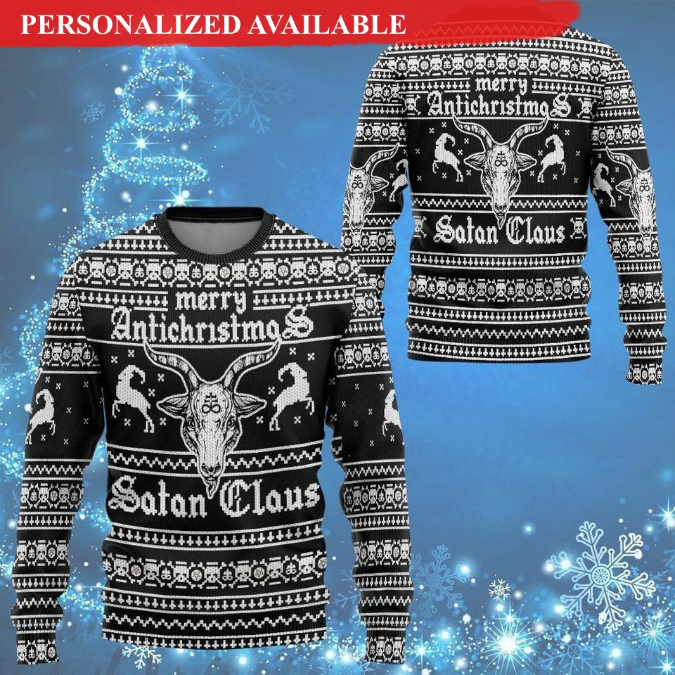 antichristmas satan claus horror christmas ugly sweater 8319