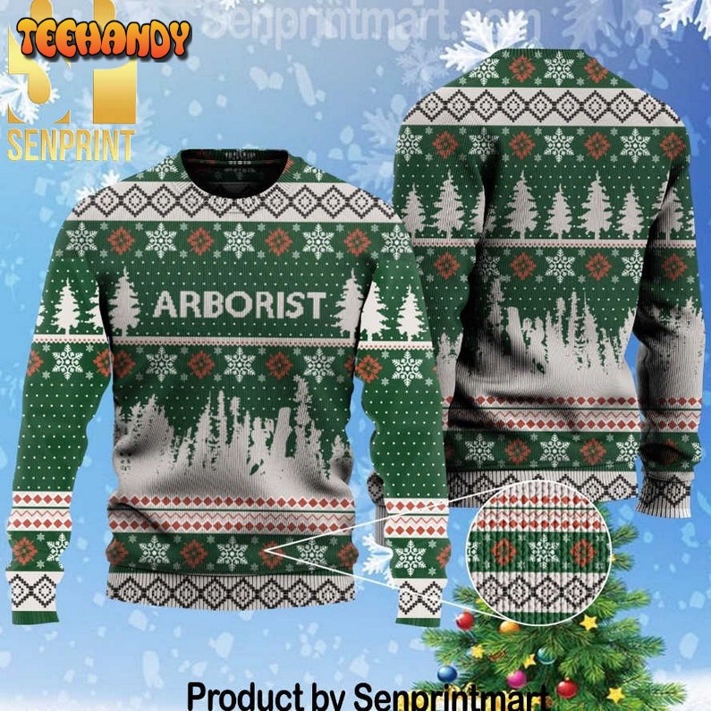 arborist christmas pattern knit christmas sweater v80zz