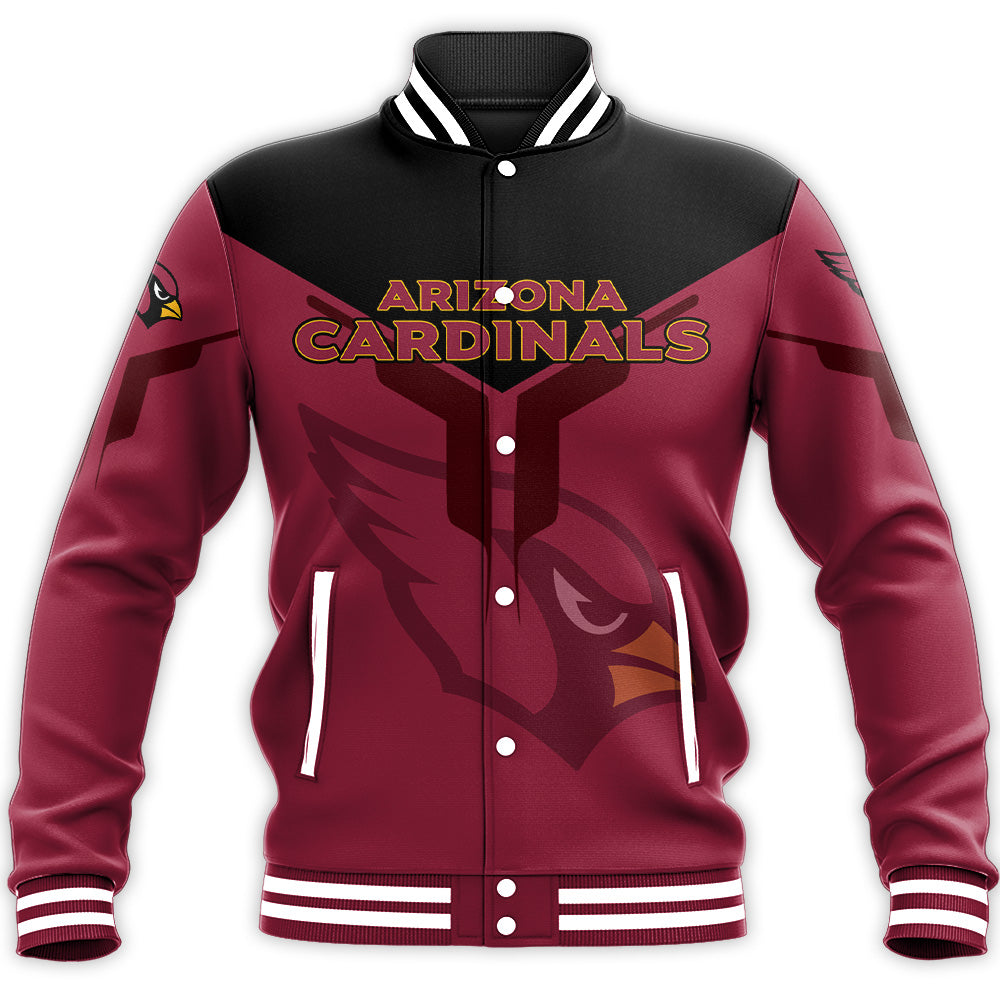 arizona cardinals baseball jacket button up zipper hooded all over print drinking style nfl 5eq9y