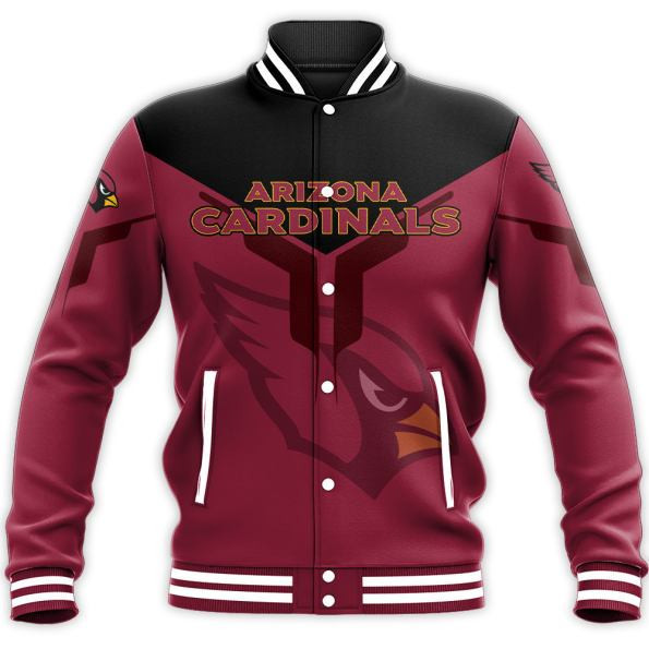 arizona cardinals nfl football black and red 3d print baseball varsity jacket baseball jacket all over print 3owoq