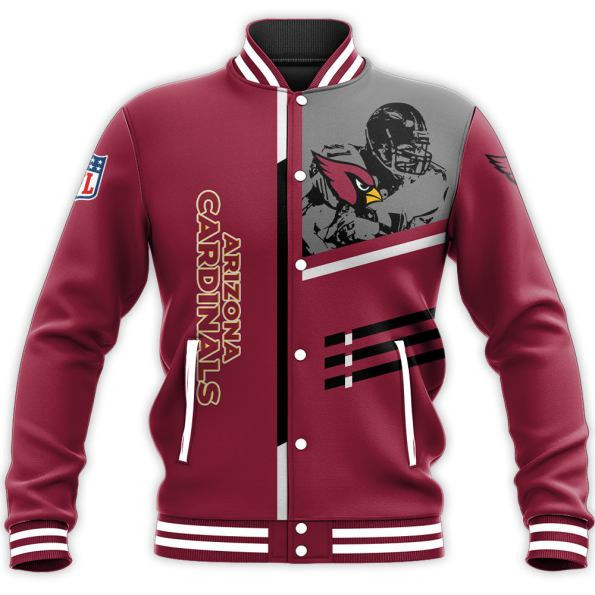 arizona cardinals nfl football team logo custom name number 3d print baseball varsity jacket baseball jacket all over print hufnq