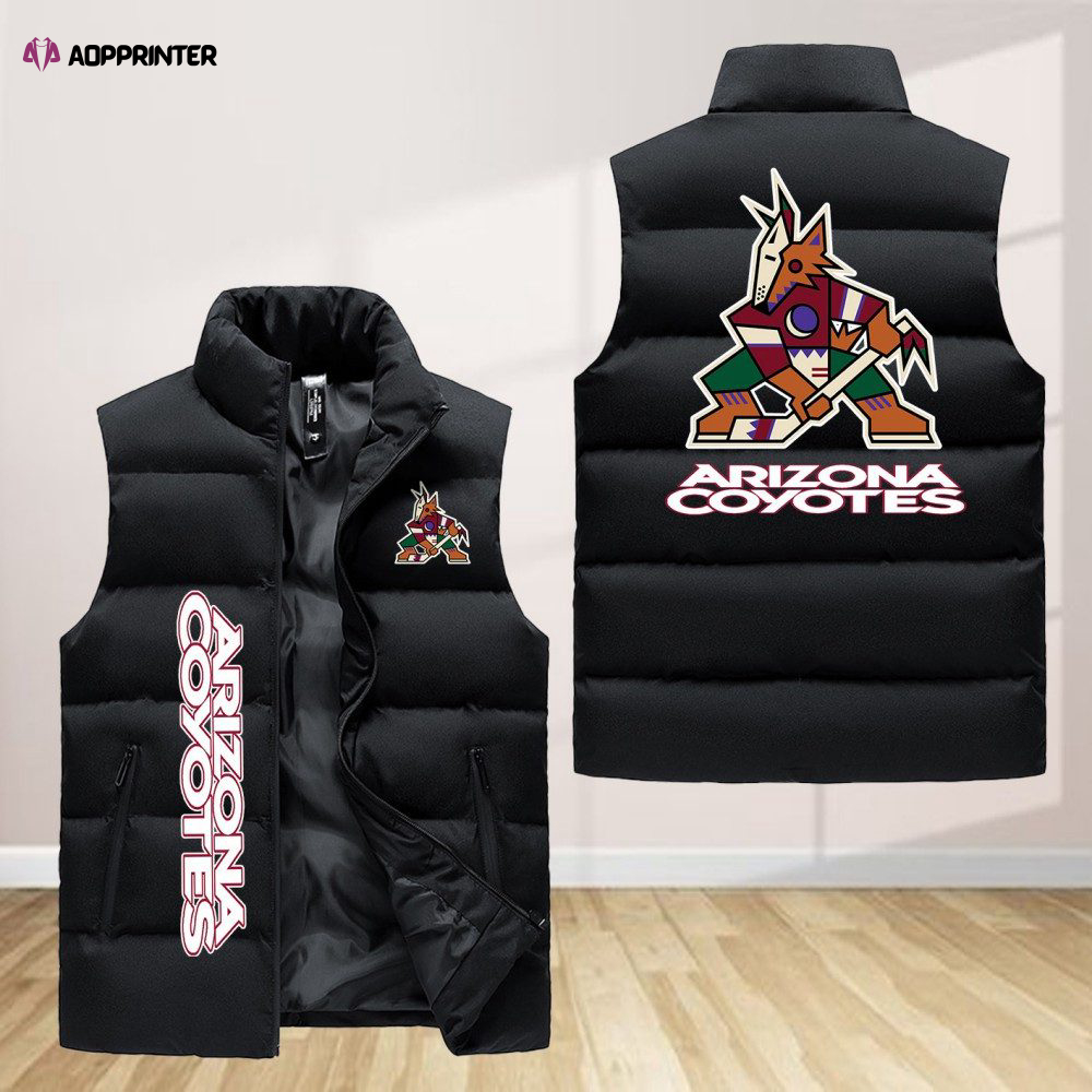 arizona coyotes sleeveless puffer jacket custom for fans gifts