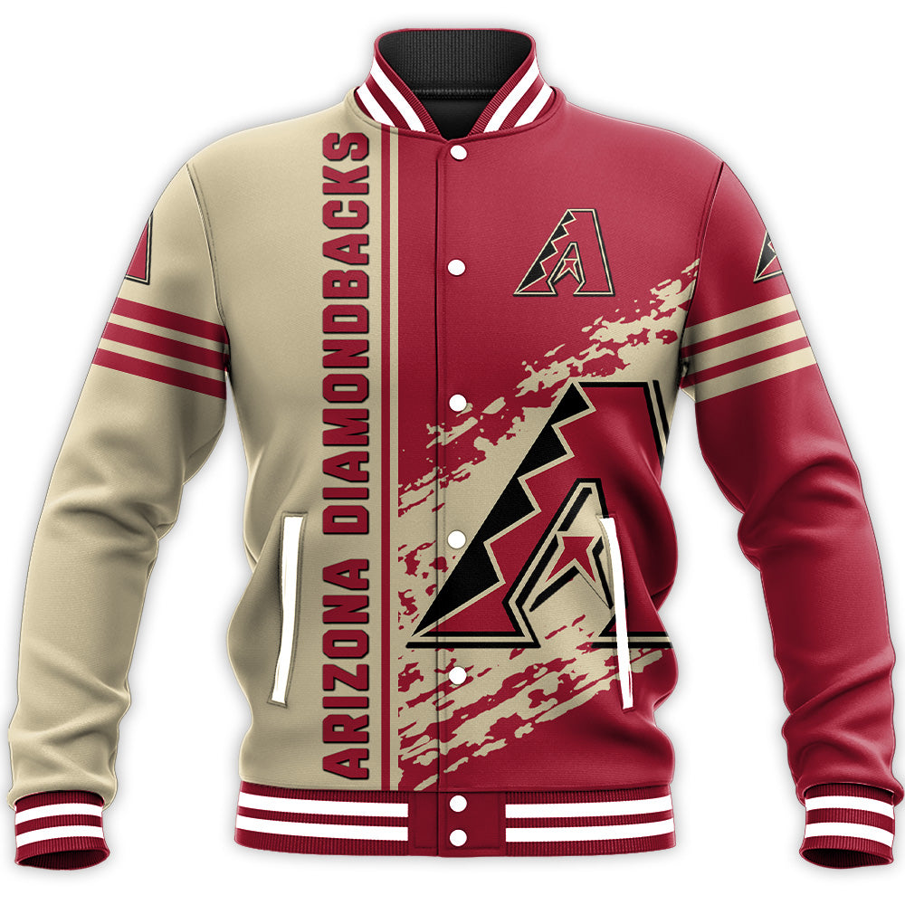 arizona diamondbacks baseball jacket button up zipper hooded all over print quarter style mlb qf3ff