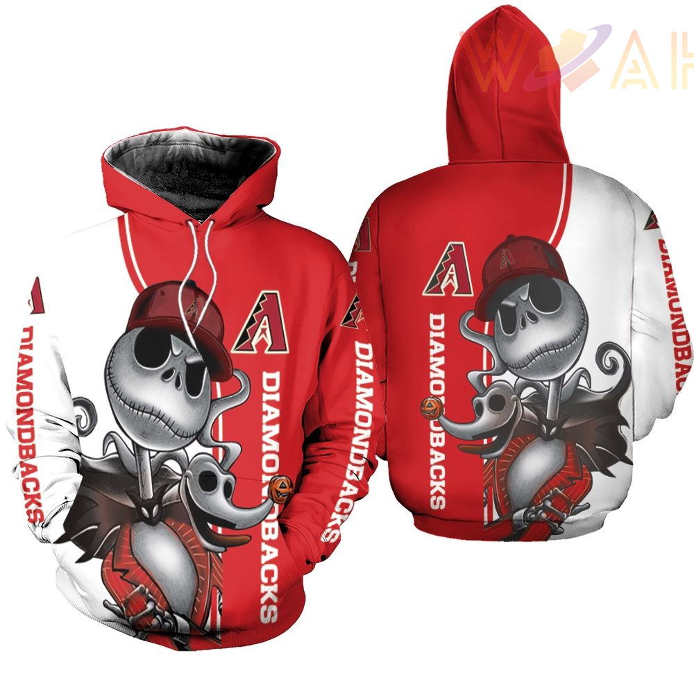 arizona diamondbacks jack skellington and zero 3d hoodie