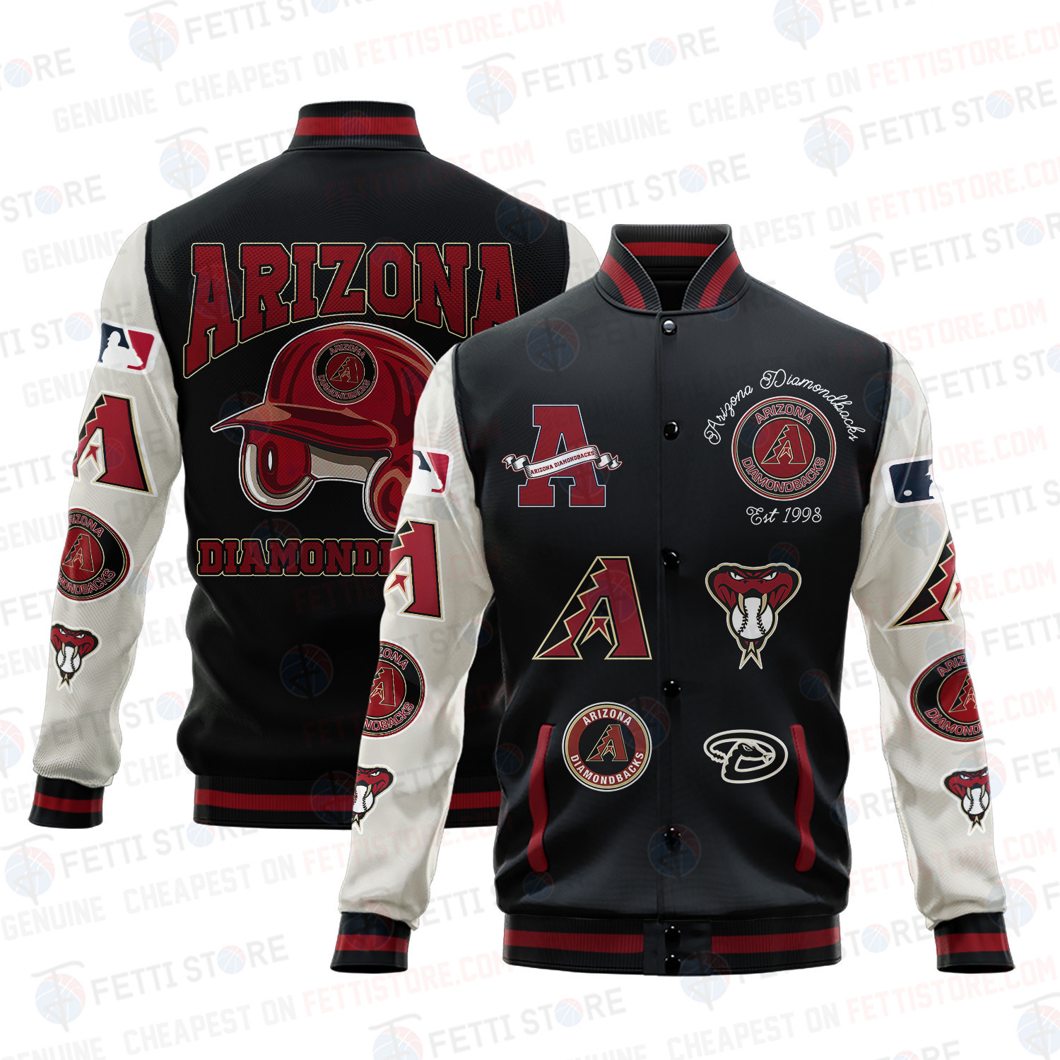 arizona diamondbacks mlb baseball varsity jacket baseball jacket all over print v2 rwowo