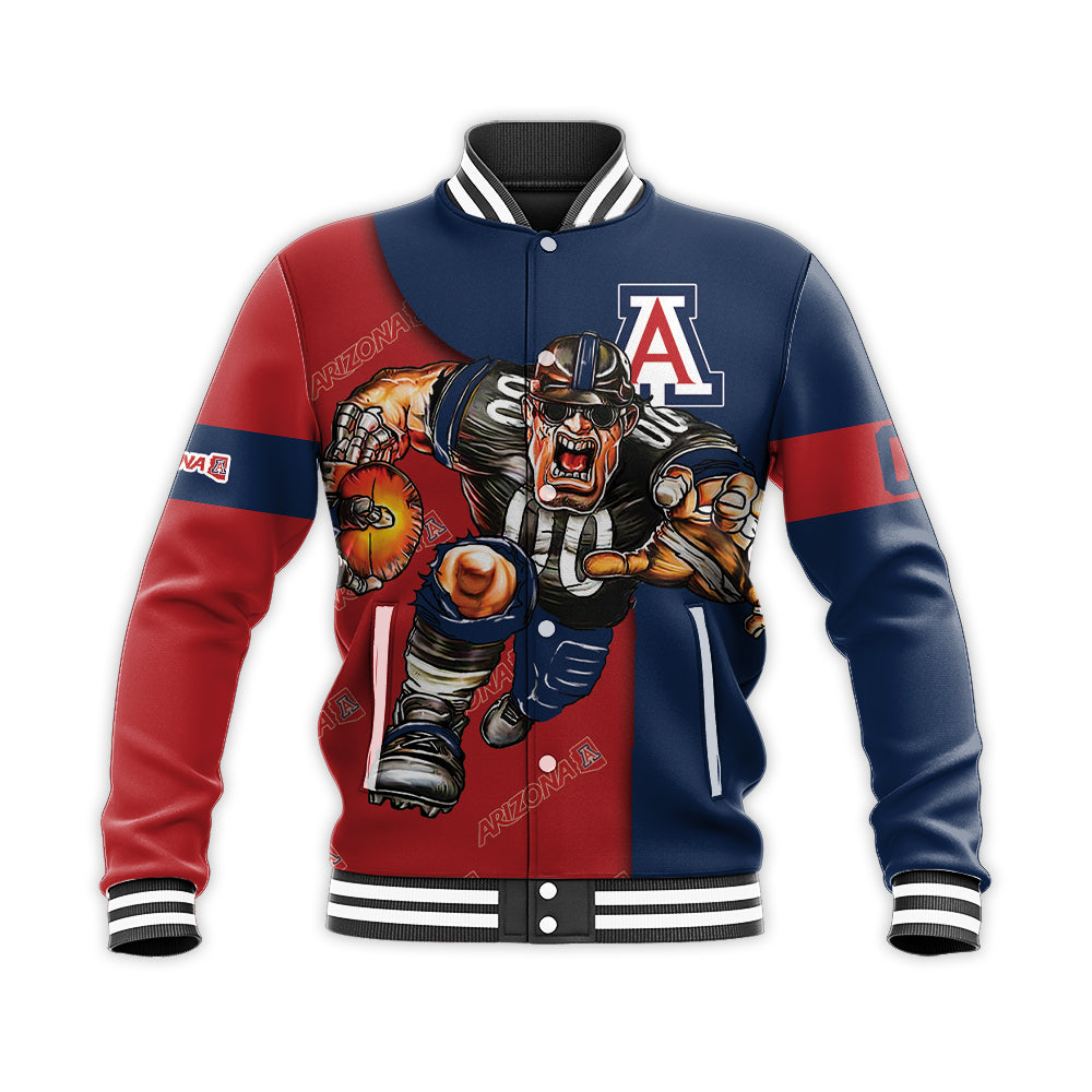 arizona wildcats baseball jacket button up zipper hooded all over print football go on gift for fans ncaa myi2a