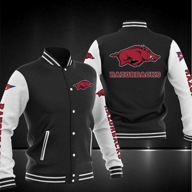 arkansas razorbacks football ncaa team name and logo baseball varsity jacket baseball jacket all over print cmpry