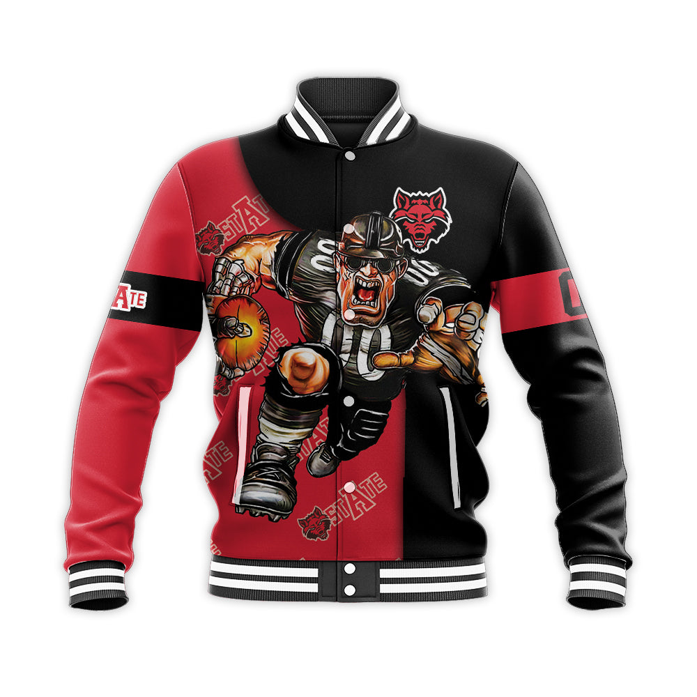 arkansas state red wolves baseball jacket button up zipper hooded all over print football go on gift for fans ncaa qd9sy