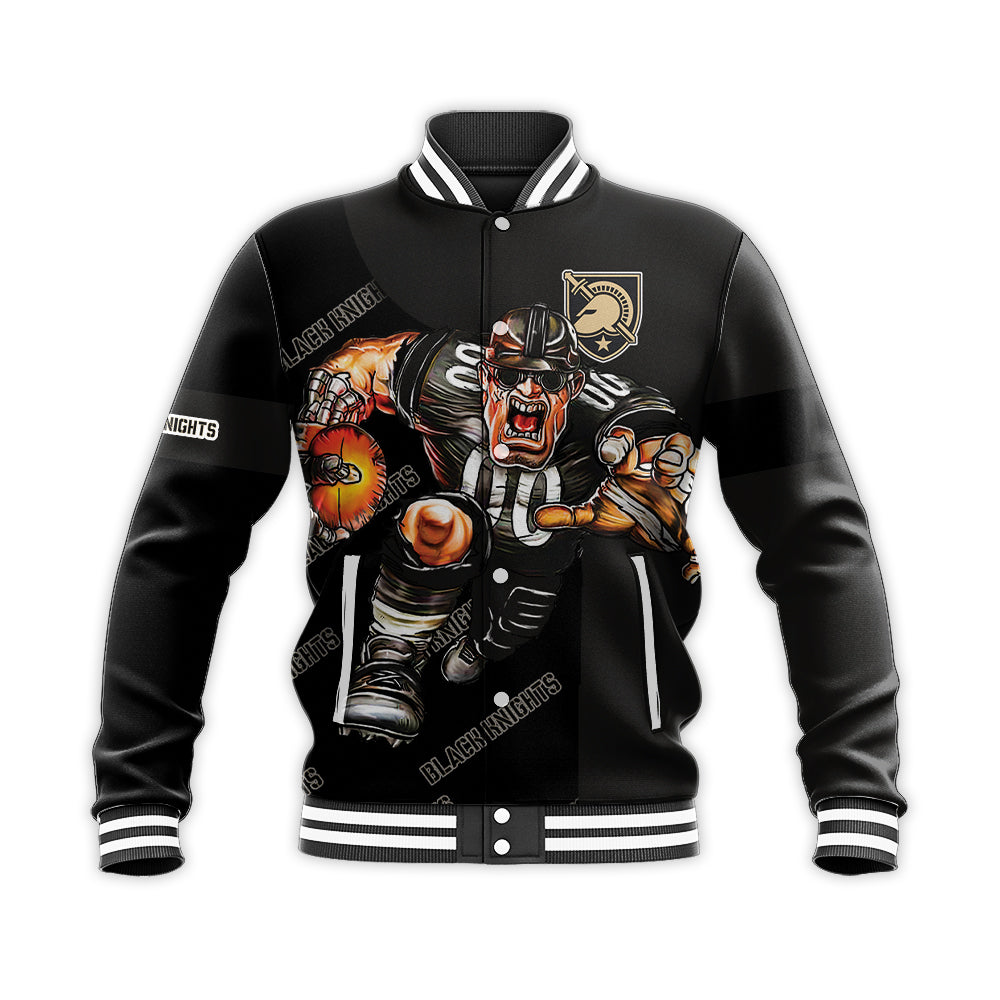 army black knights baseball jacket button up zipper hooded all over print football go on gift for fans ncaa wod5e