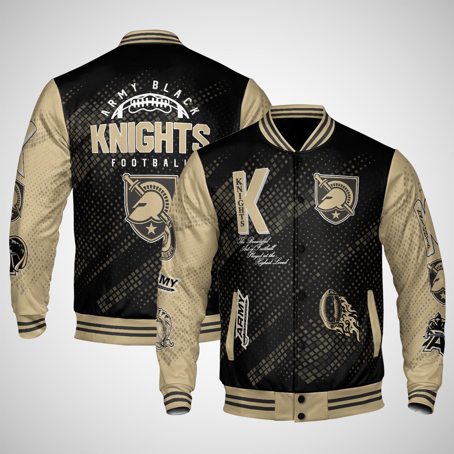 army black knights varsity jacket baseball jacket all over print wf 2n3hn