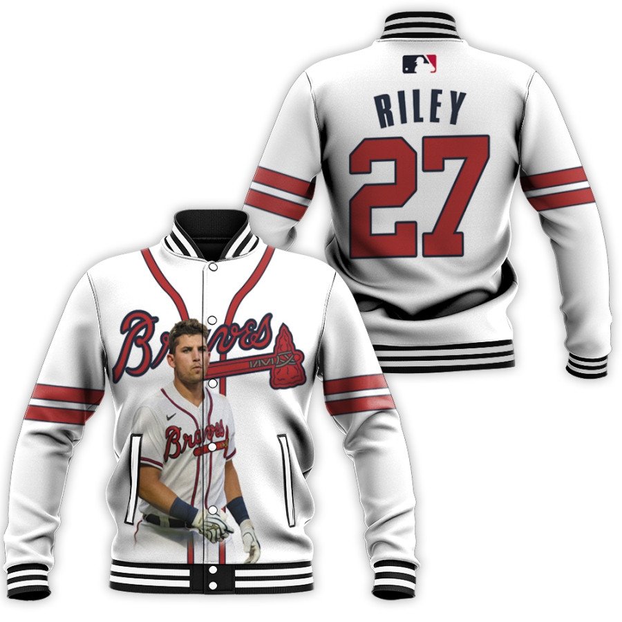 atlanta braves austin riley 27 legends mlb 2019 white all over print designed gift for braves fans baseball jacket button up zipper hooded all over print mlb shdt6