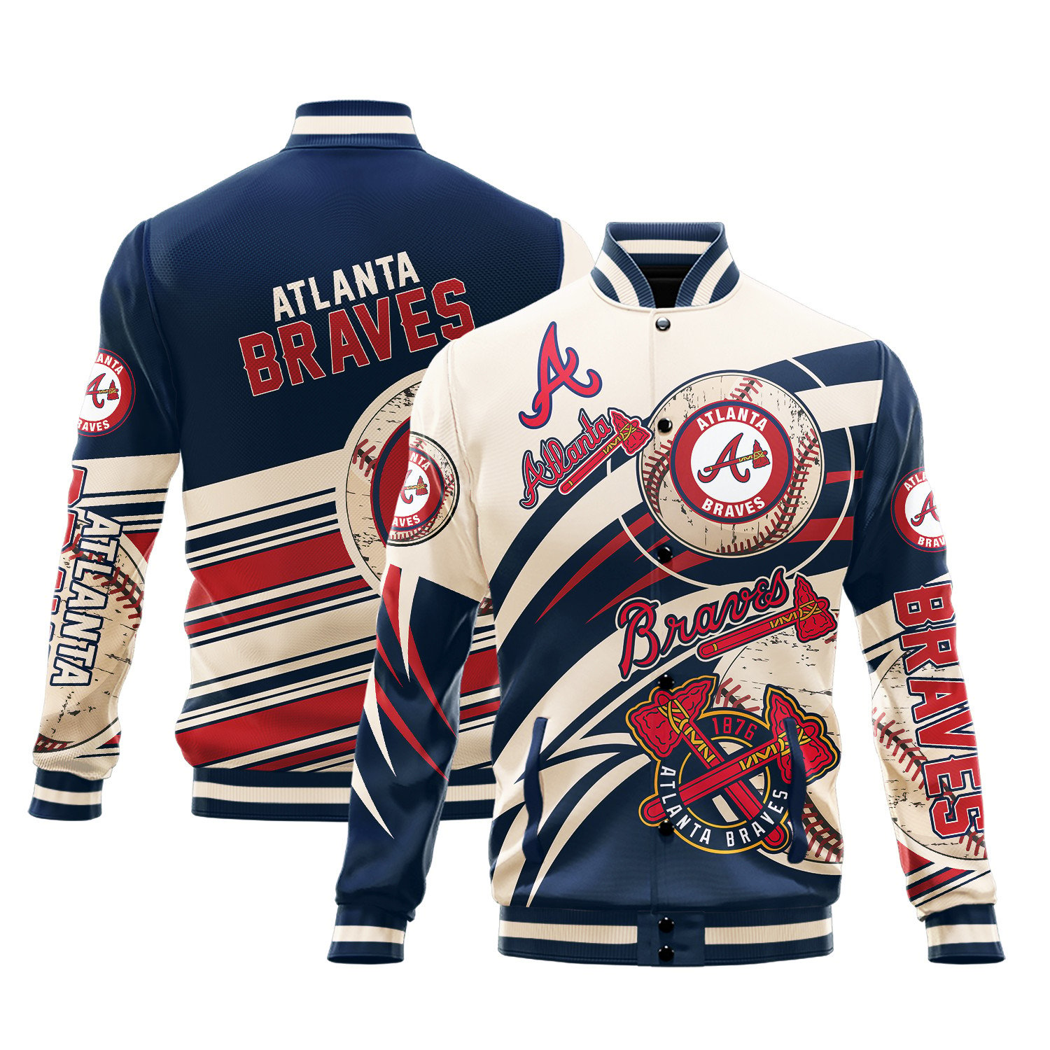 atlanta braves baseball varsity jacket baseball jacket all over print wf pmwb2