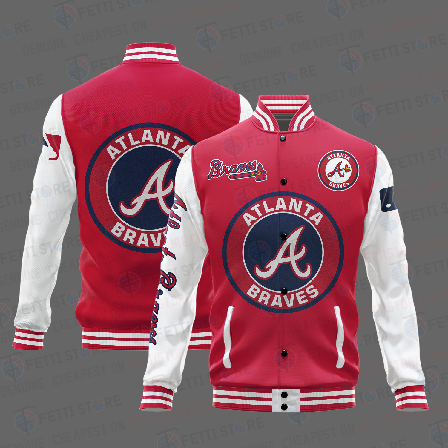 atlanta braves mlb baseball varsity jacket baseball jacket all over print stm y0q9k