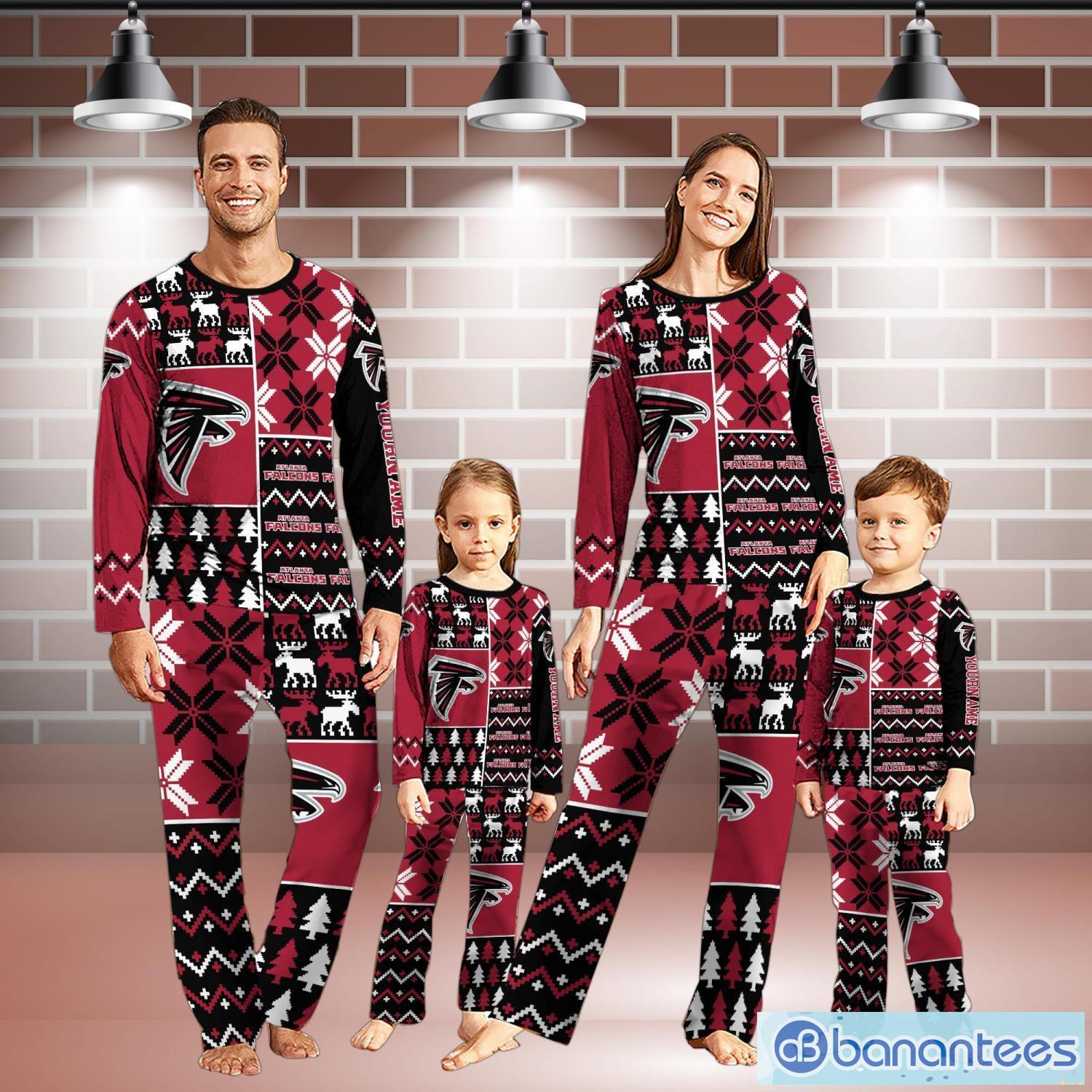 atlanta falcons pajamas set christmas snowflake pattern pajamas christmas gift for family