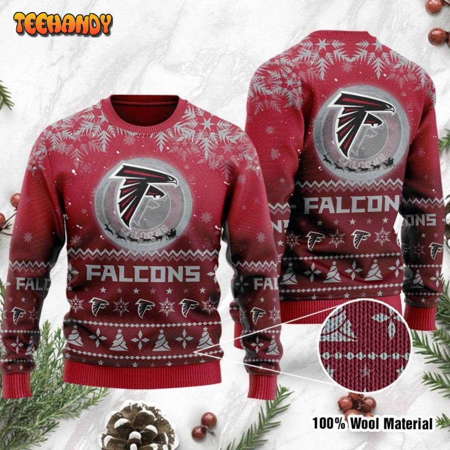 atlanta falcons santa claus in the moon ugly christmas sweater ugly sweater 5ejzl