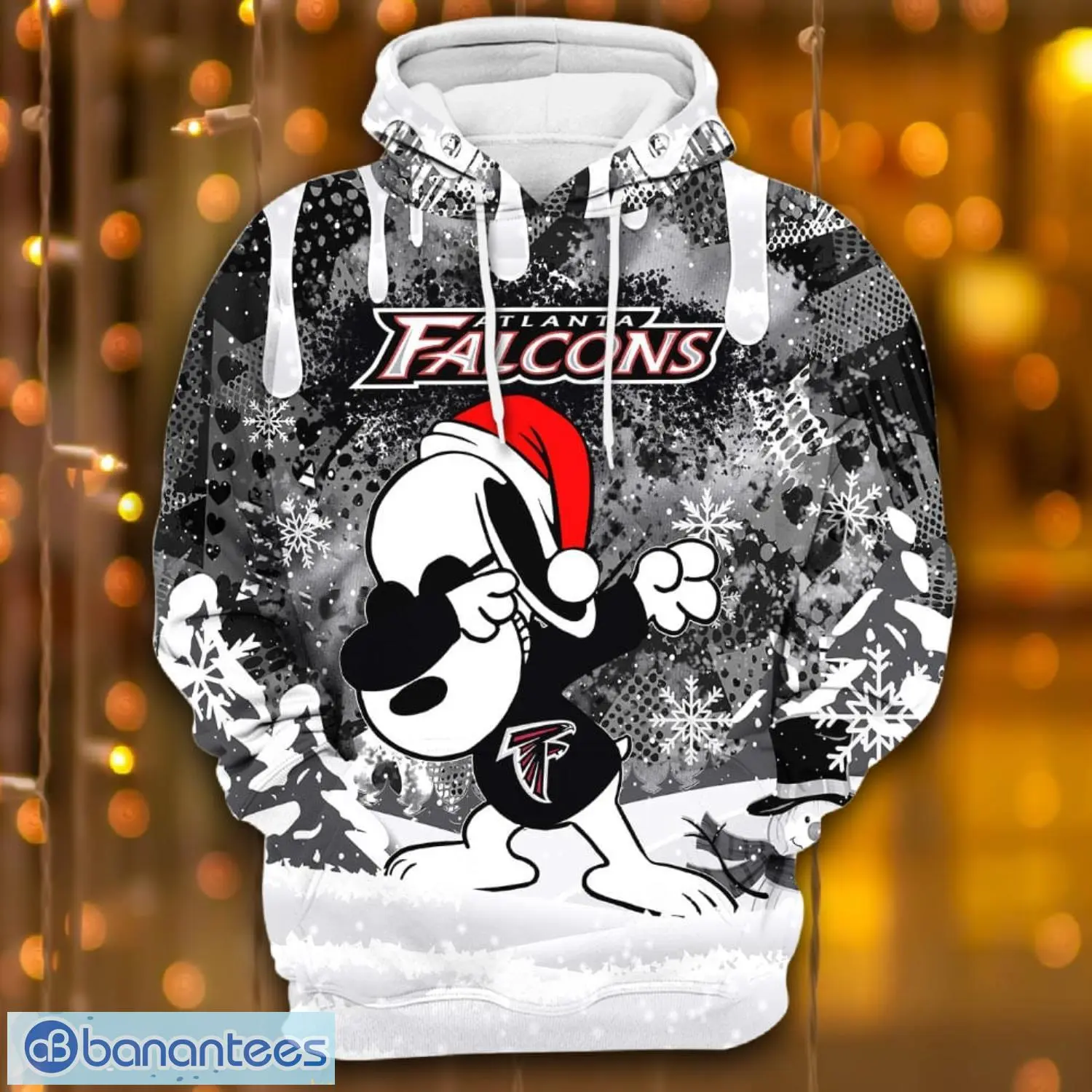 atlanta falcons snoopy dabbing the peanuts sports football american christmas all over print 3d hoodie 3 1