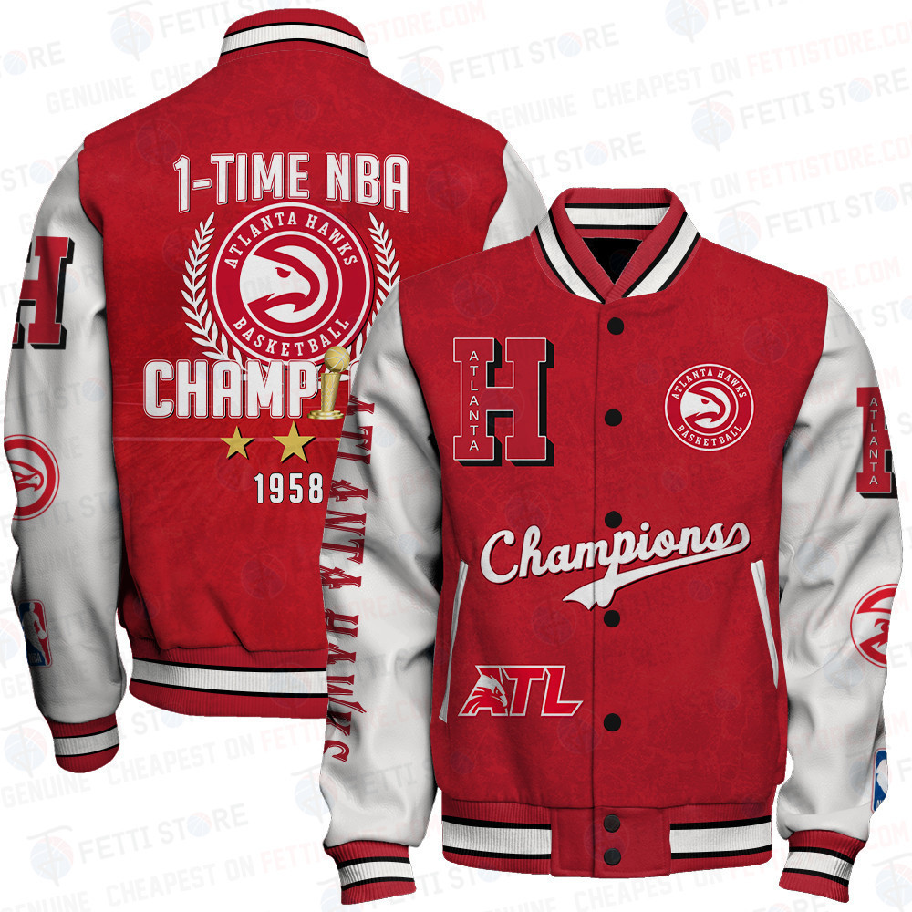 atlanta hawks 1x champions print baseball varsity jacket baseball jacket all over print sfat v4 wsipu