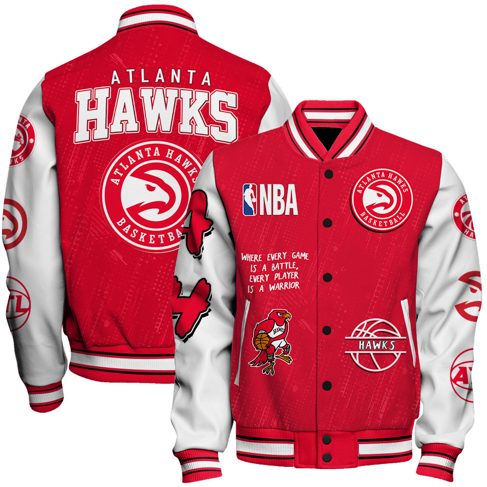 atlanta hawks team logo nba 2024 baseball varsity jacket baseball jacket all over print sfat v13 6zxud