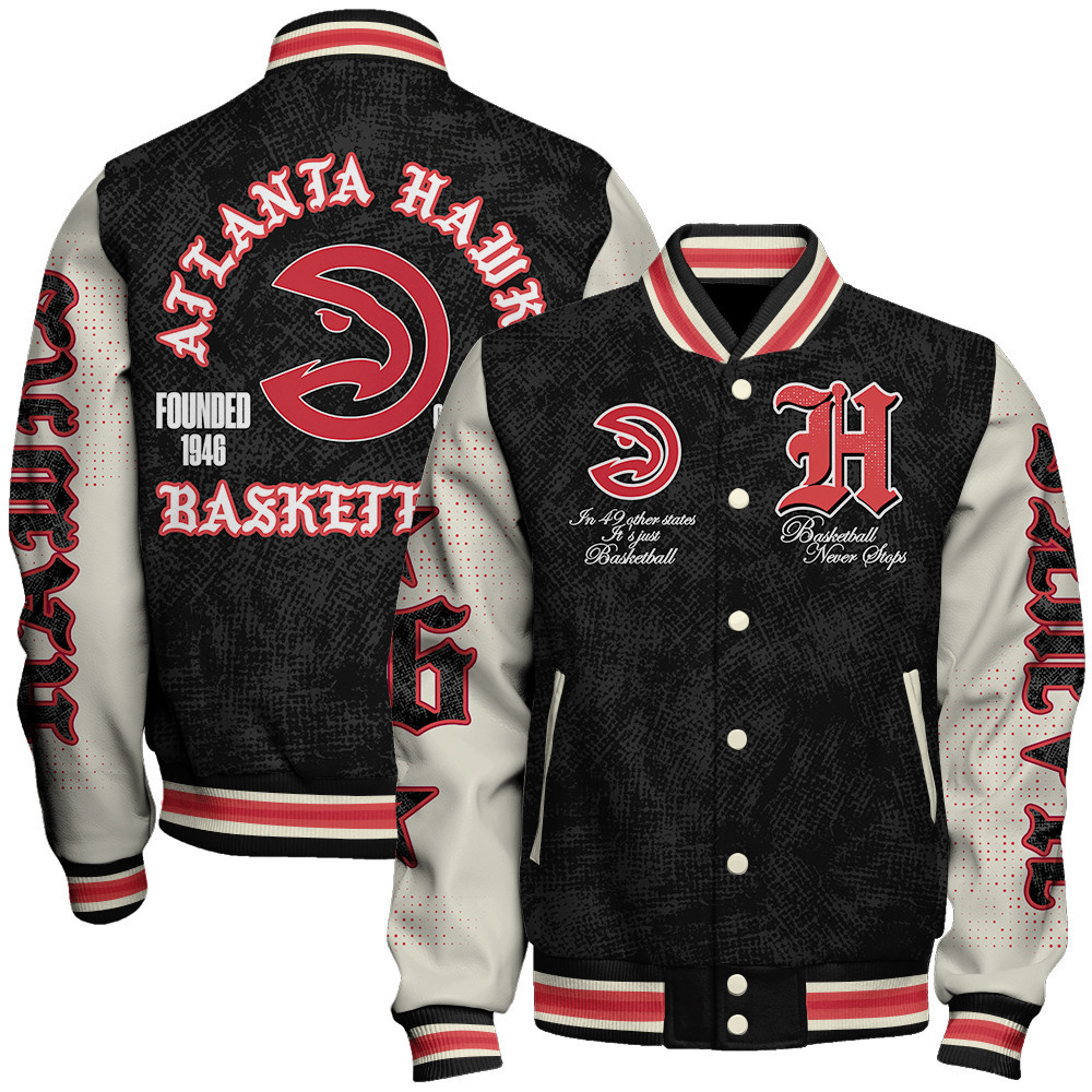 atlanta hawks team logo sport pattern style baseball varsity jacket baseball jacket all over print r0fjs