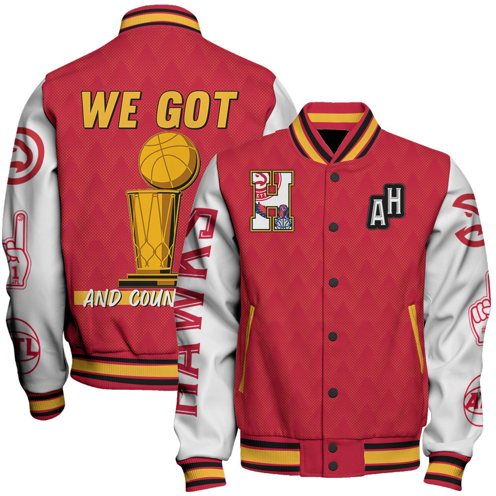 atlanta hawks team logo sport pattern trophy baseball varsity jacket baseball jacket all over print 0cjjp