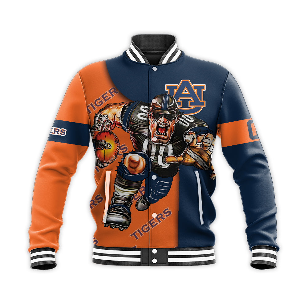 auburn tigers baseball jacket button up zipper hooded all over print football go on gift for fans ncaa mnlhn