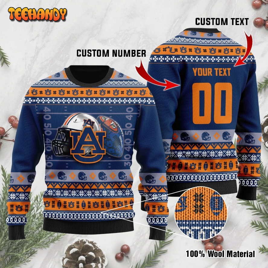 auburn tigers custom name number personalized ugly christmas sweater gbgw9