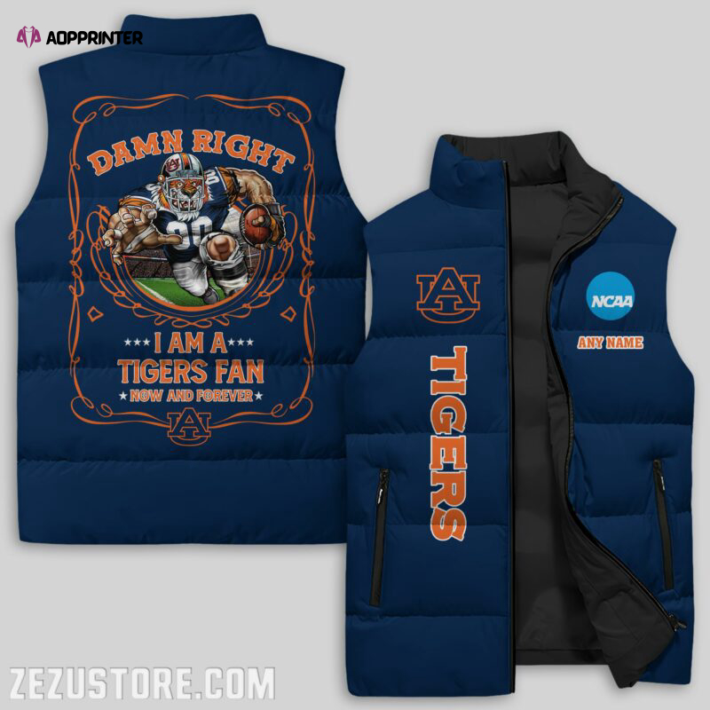 auburn tigers ncaa sleeveless puffer jacket custom for fans spj2182