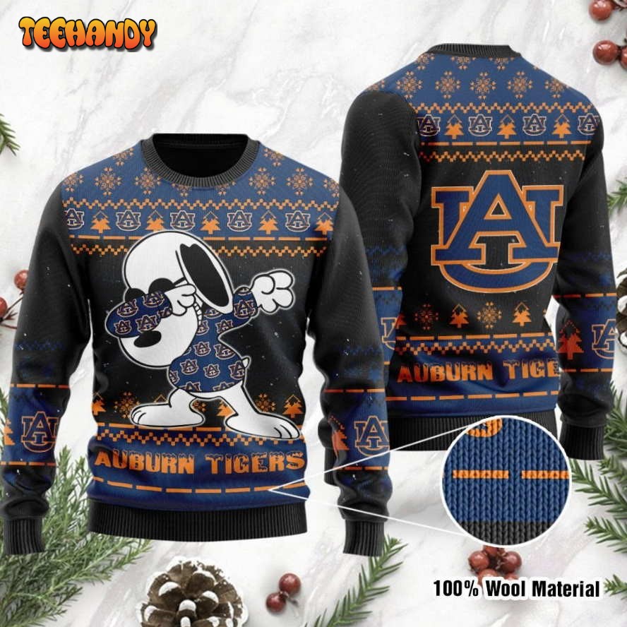 auburn tigers snoopy dabbing holiday party ugly christmas sweater 3a6rj