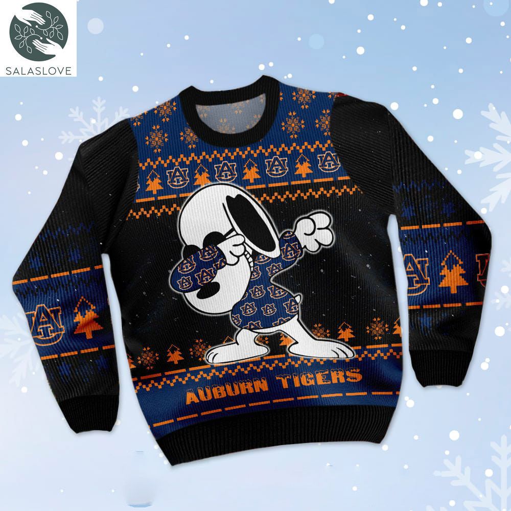 auburn tigers snoopy dabbing ugly christmas 3d sweater ht131003 1 a7jqno