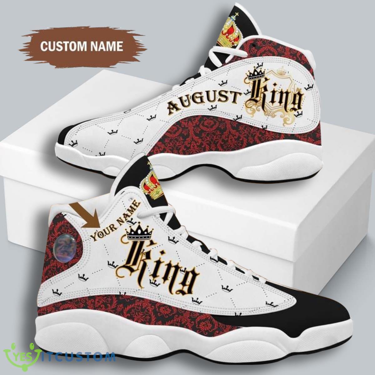 august king air jordan 13 custom name sneakers special gift for men and women