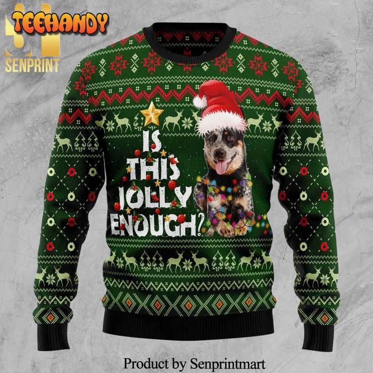 australian cattle dog is this jolly enough knitted ugly sweater xqhfs