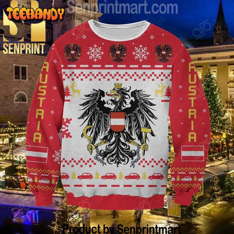 austria all over printed christmas knitted wool sweater cyyfc